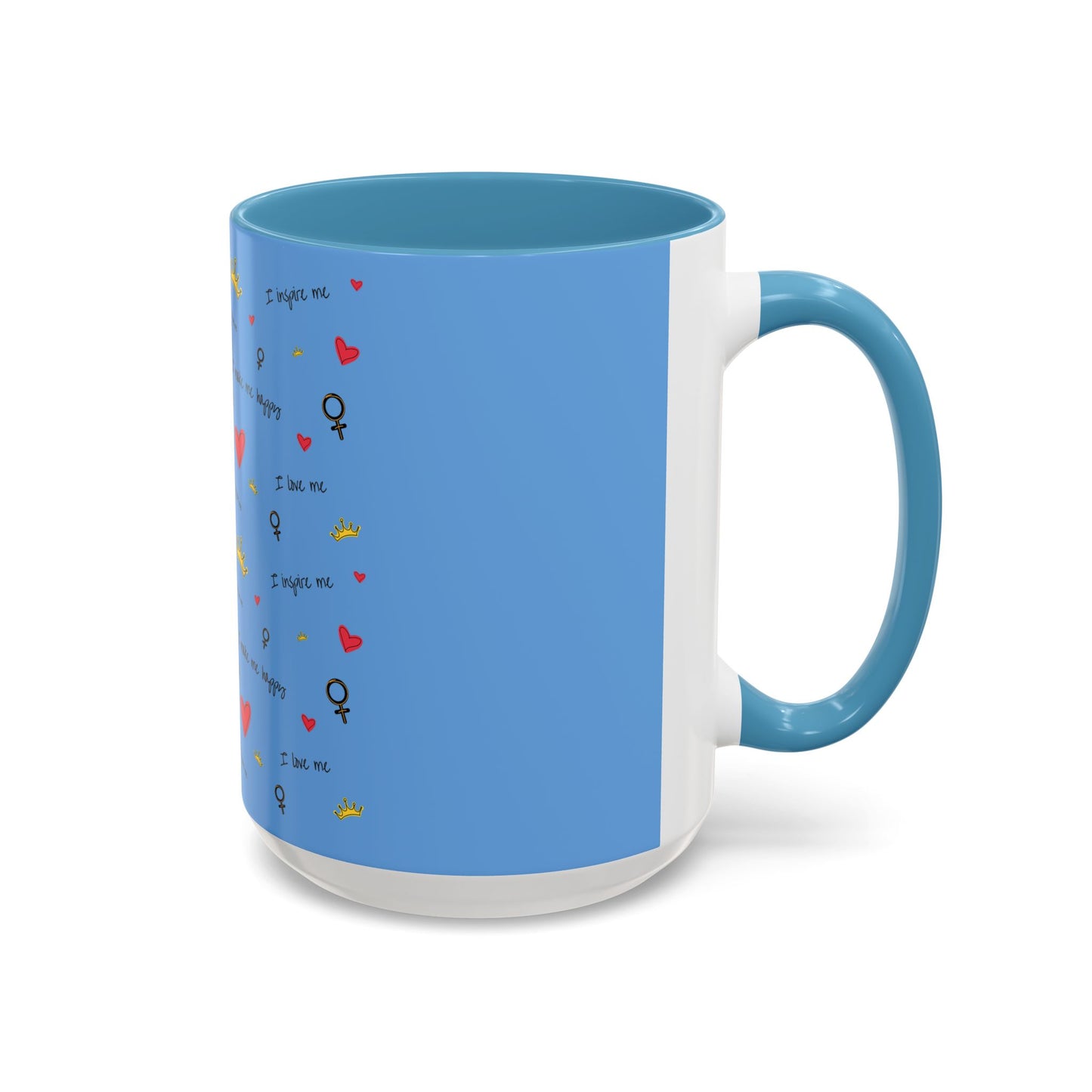 Inspirational Accent Coffee Mug - Love & Happiness Design