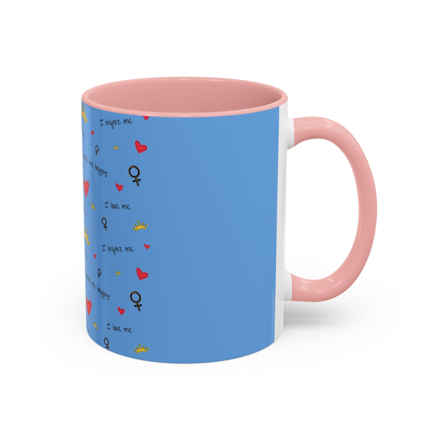 Inspirational Accent Coffee Mug - Love & Happiness Design