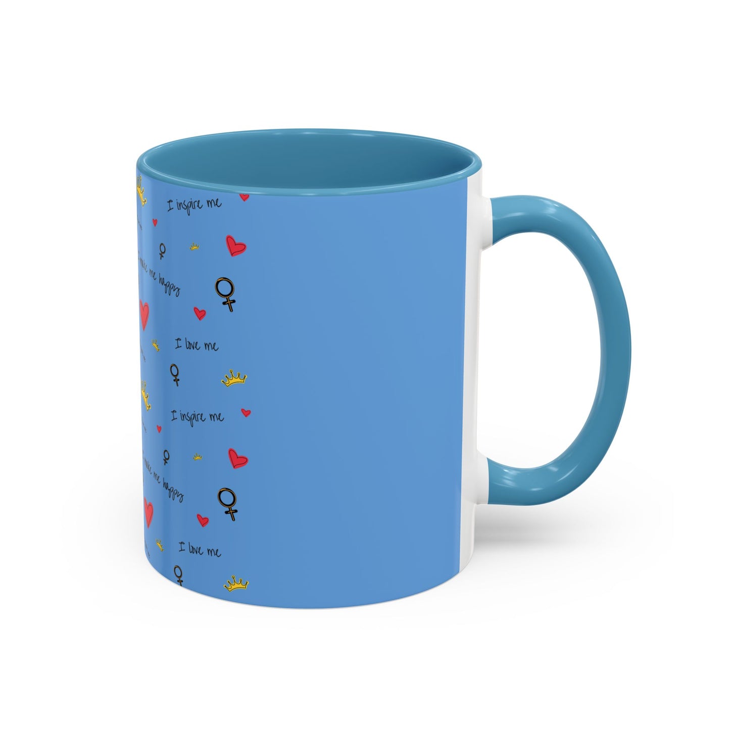 Inspirational Accent Coffee Mug - Love & Happiness Design