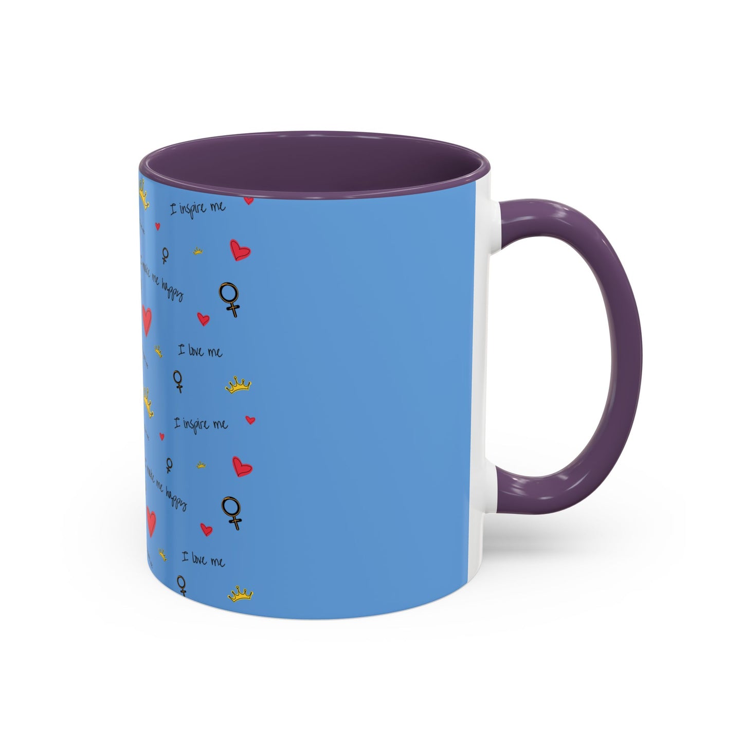 Inspirational Accent Coffee Mug - Love & Happiness Design