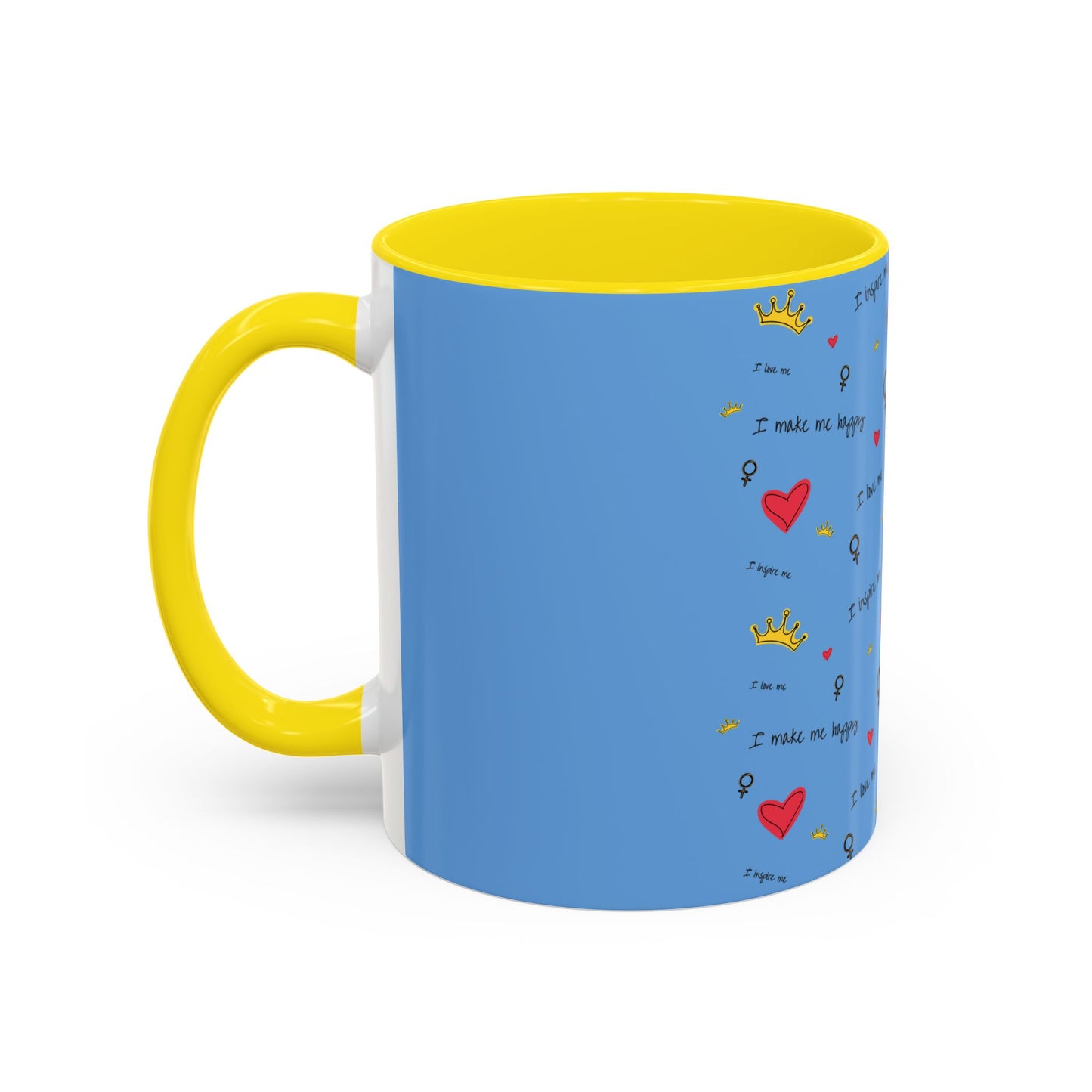 Inspirational Accent Coffee Mug - Love & Happiness Design