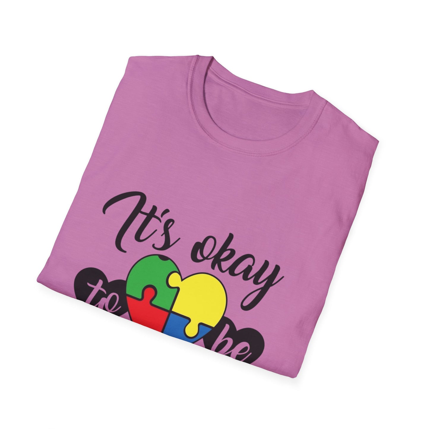 It's Okay to Be Different Unisex T-Shirt - Colorful Puzzle Heart Design