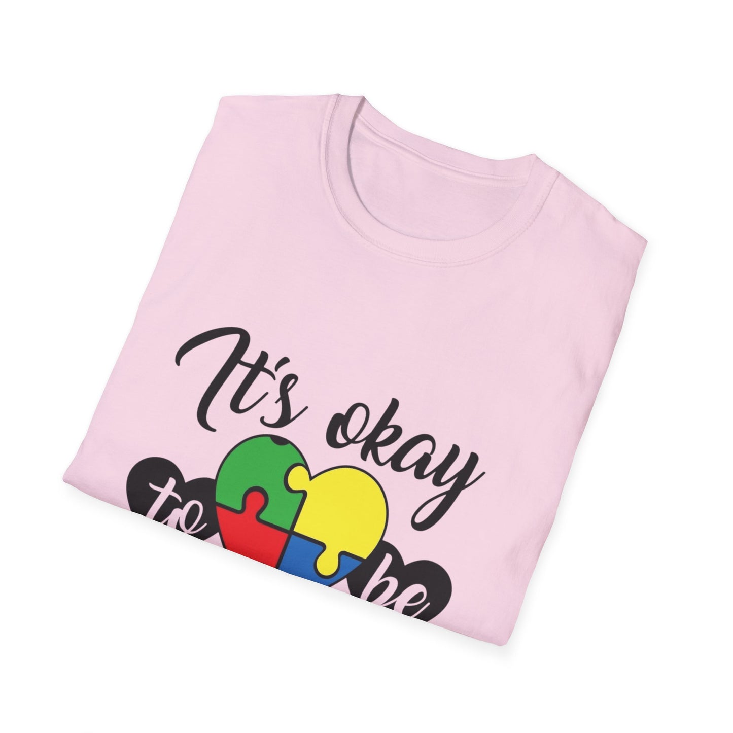 It's Okay to Be Different Unisex T-Shirt - Colorful Puzzle Heart Design