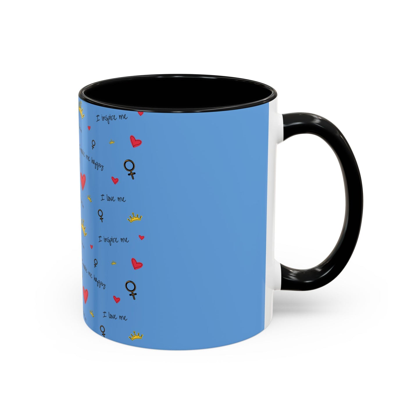 Inspirational Accent Coffee Mug - Love & Happiness Design