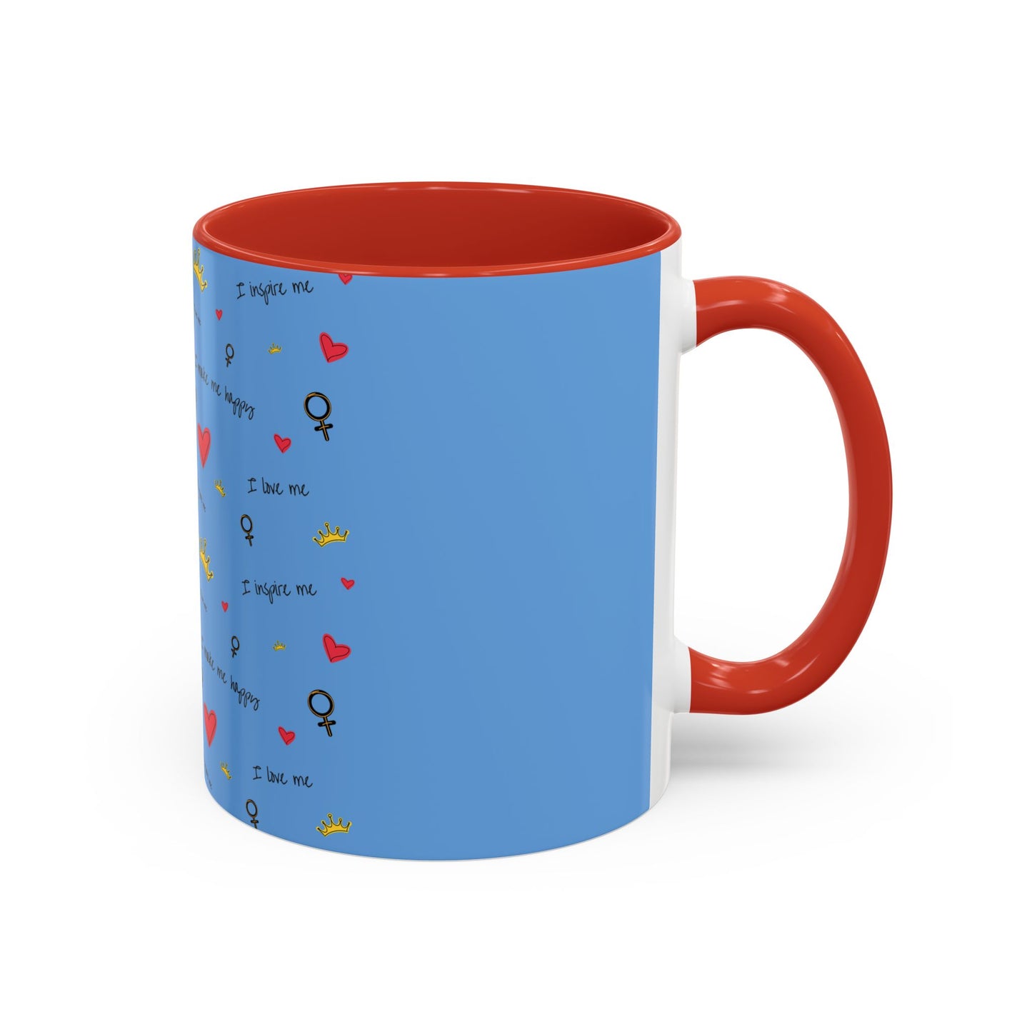 Inspirational Accent Coffee Mug - Love & Happiness Design