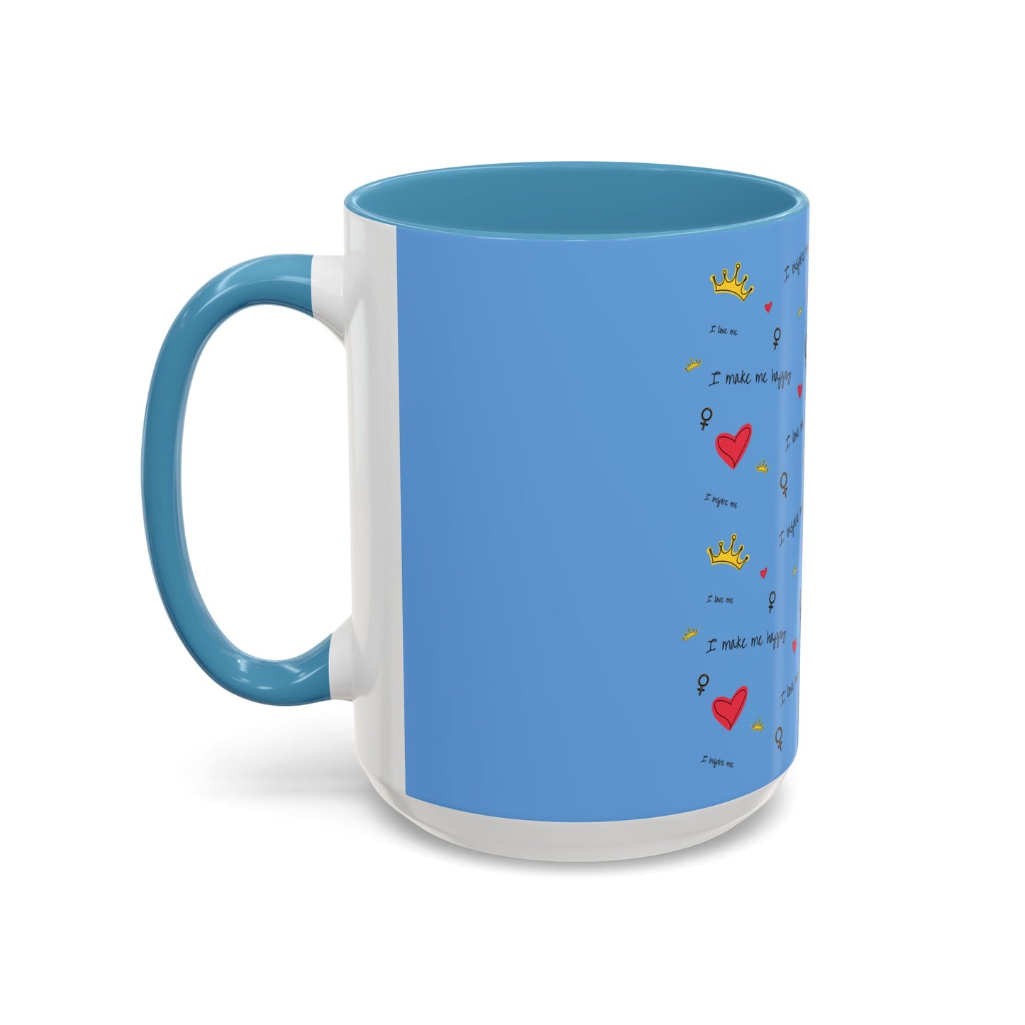 Inspirational Accent Coffee Mug - Love & Happiness Design