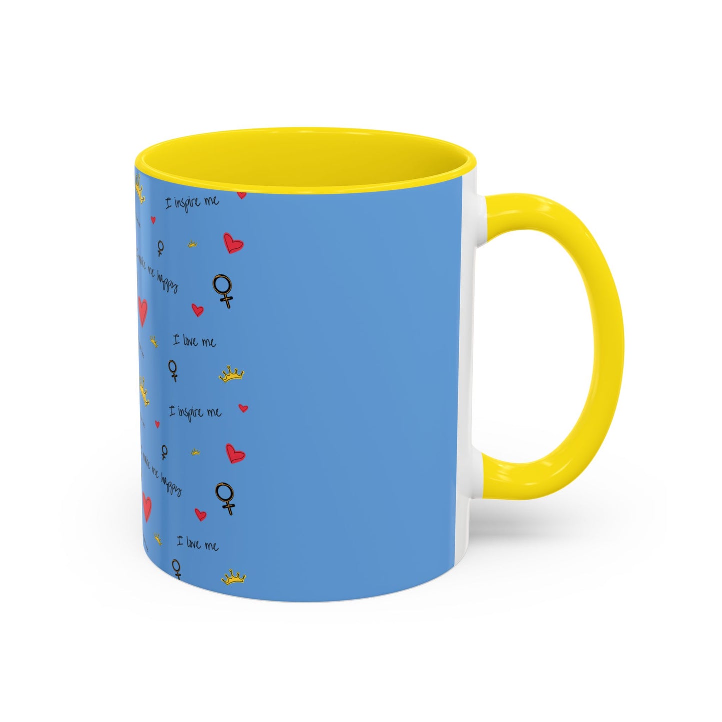 Inspirational Accent Coffee Mug - Love & Happiness Design